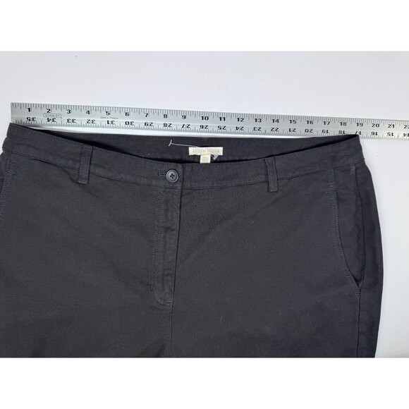 Eileen Fisher Ankle Pants Women 16 Black Organic Cotton Hemp Stretch Sustainable - Picture 8 of 15